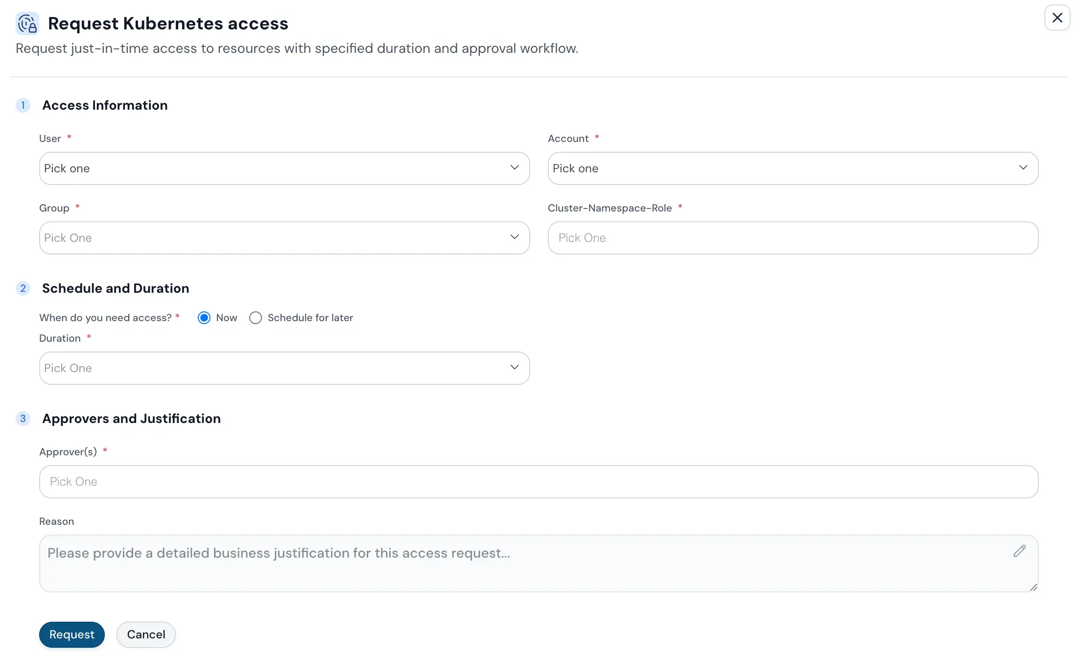 Just In Time Access Dashboard