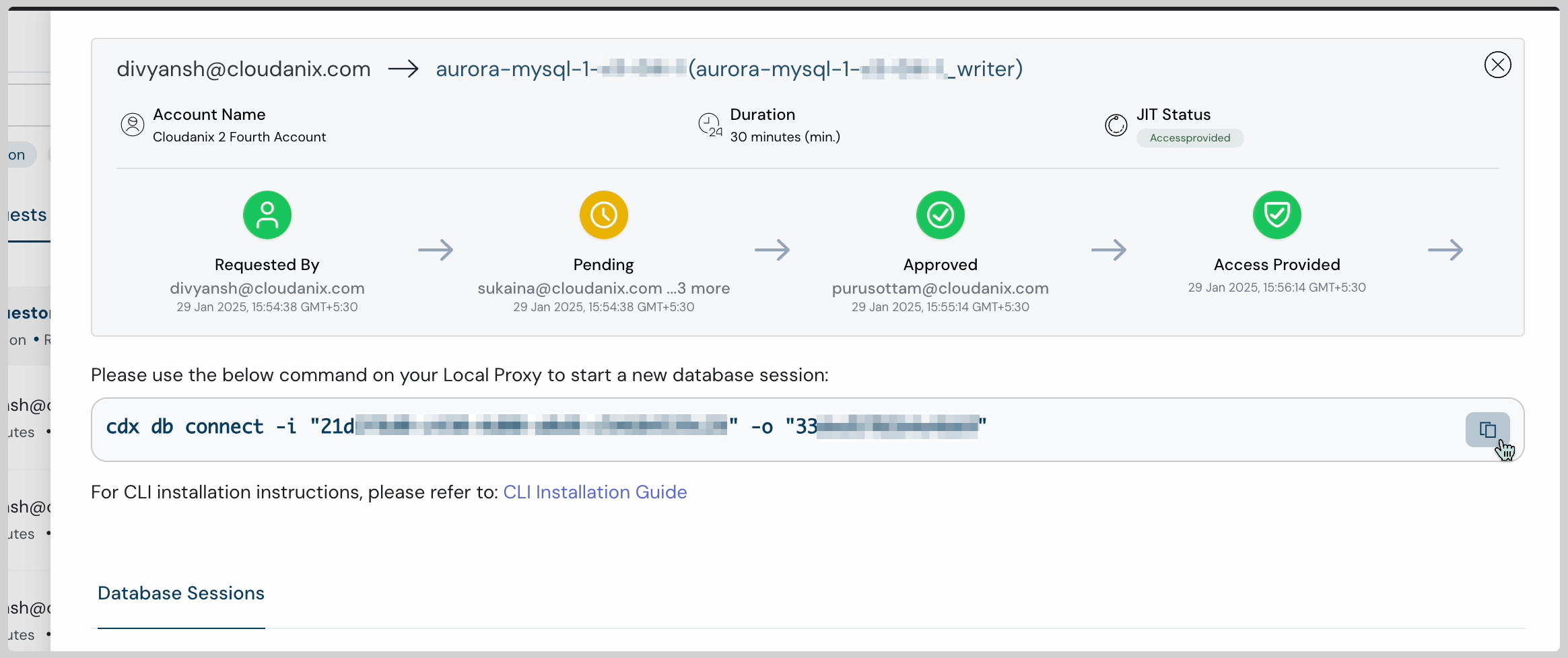 Cloudanix console showing Azure Kubernetes JIT dashboard
