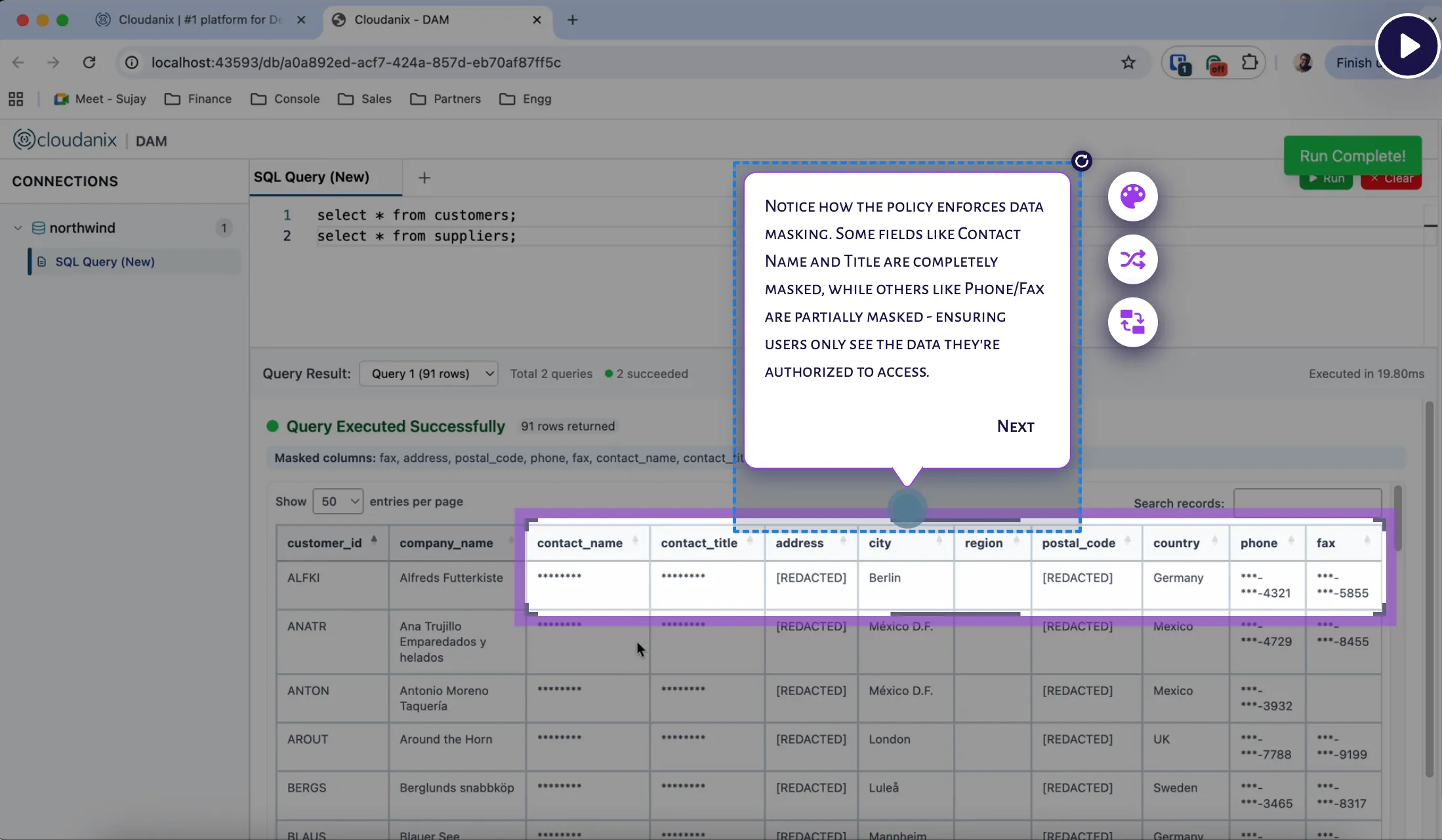 Cloudanix Dashboard view of Database Activitiy Monitoring